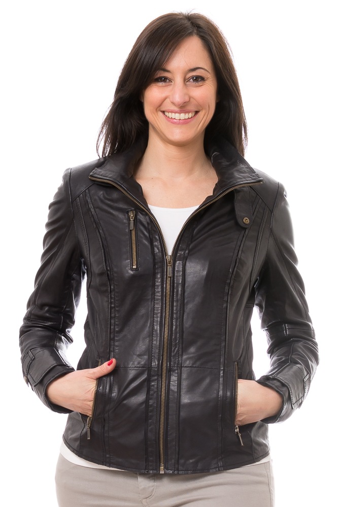 Tolly Schwarz Damen Lederjacke Von TRENDZONE LEDER FISCHER