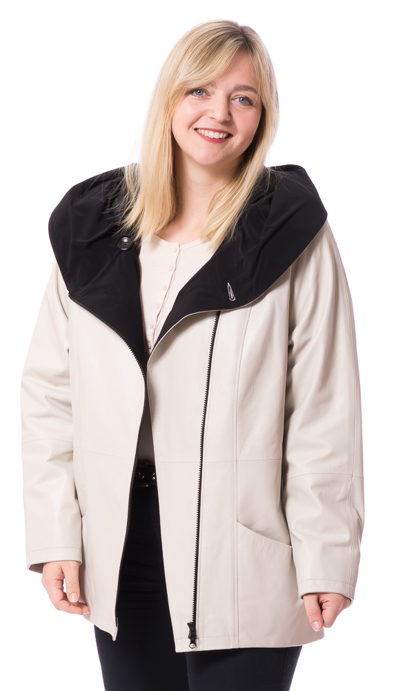 SR-1085 beige Kapuzenjacke für Damen von TRENDZONE