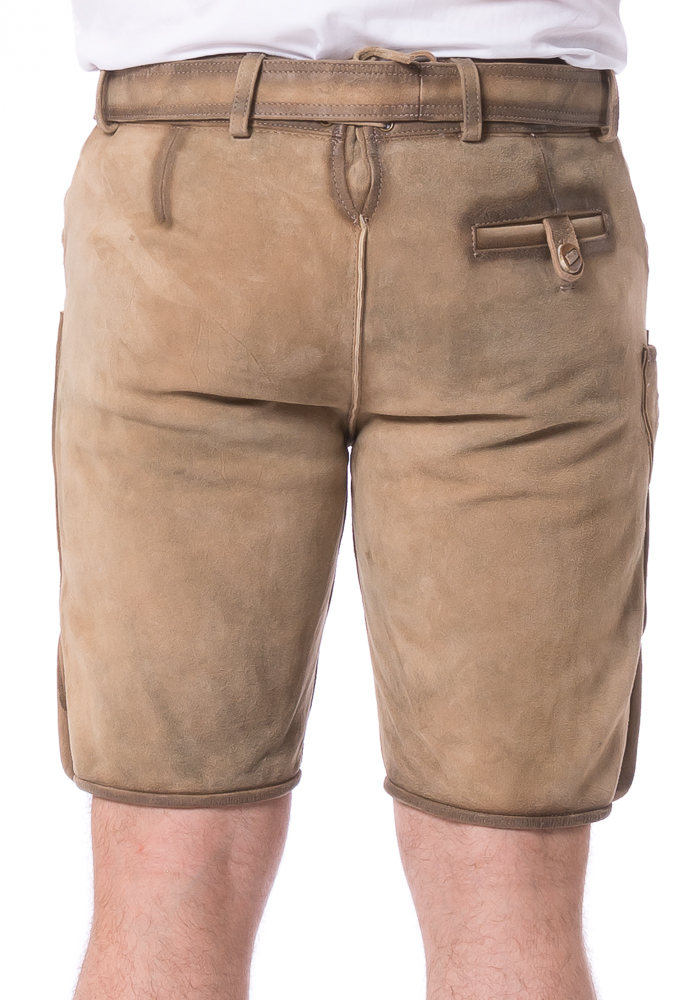 Georg beige kurze Trachtenlederhose aus Wildbock von FISCHER TRACHT