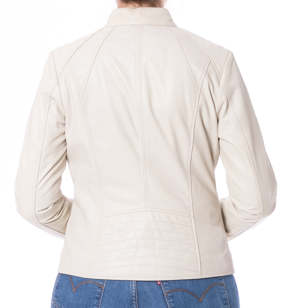 Renne beige Lammnappa Lederjacke von TRENDZONE 