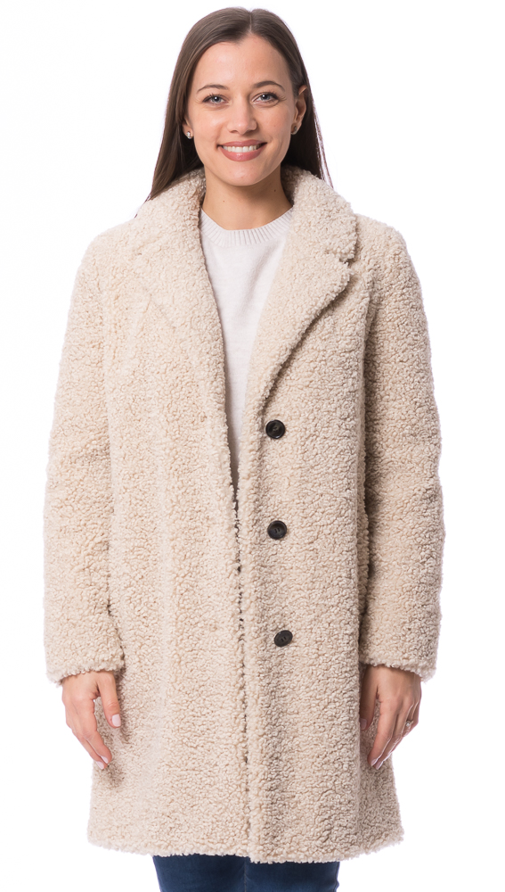 Diddi ivory beige Faux- Curly Lamb Kurzmantel von ROCKANDBLUE