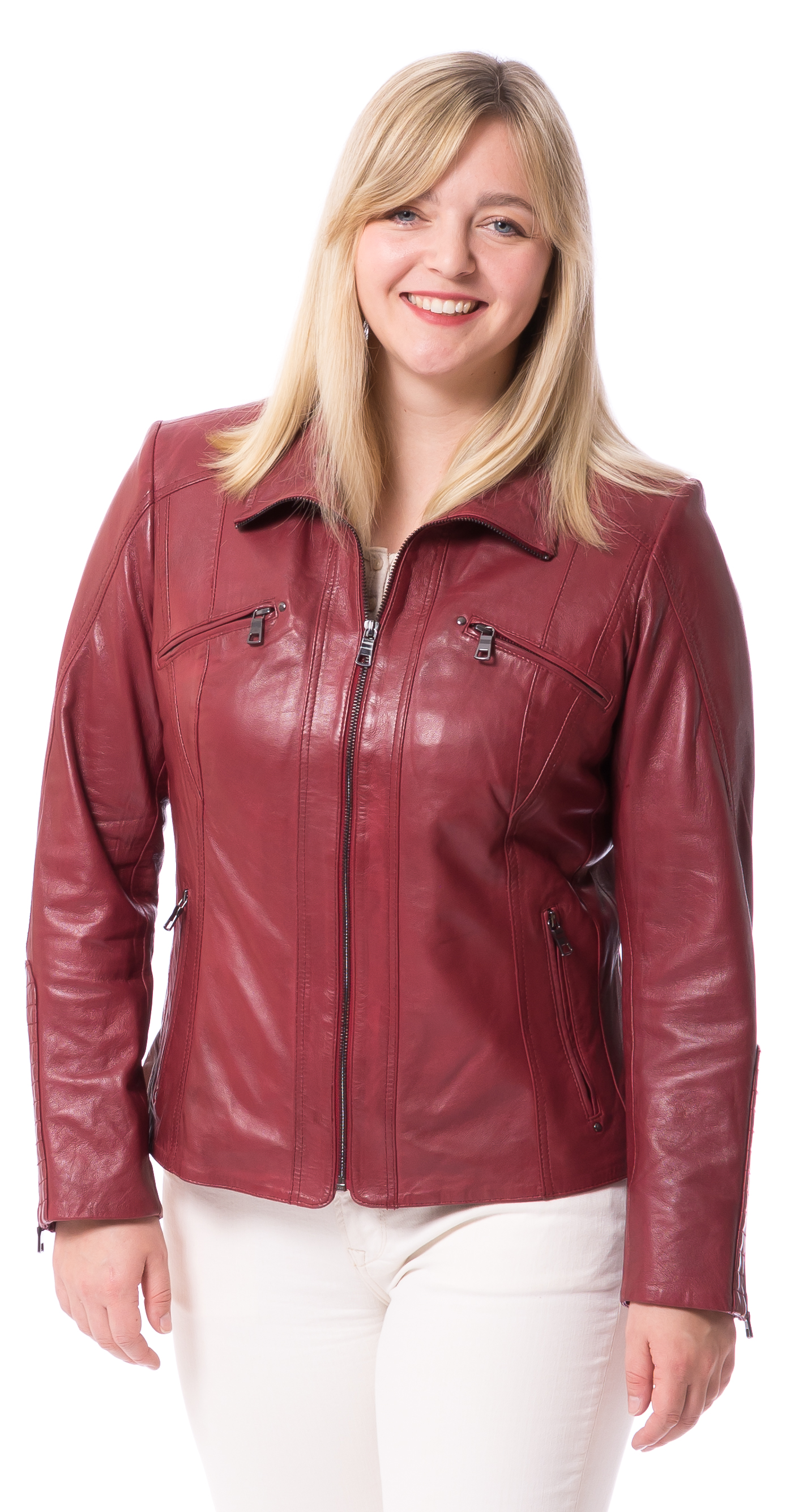 Day rot Leder-Jacke für Frauen von TRENDZONE 