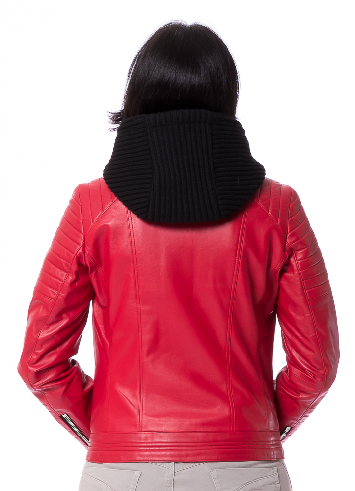 SR-1115 rote Nappa Lederjacke von TRENDZONE