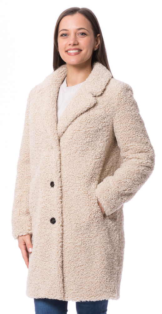 Diddi ivory beige Faux- Curly Lamb Kurzmantel von ROCKANDBLUE