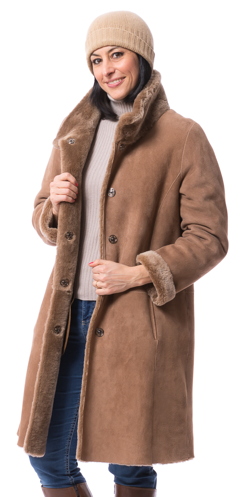 Marlene 90 caramel Lammfelljacke für Frauen von TRENDZONE