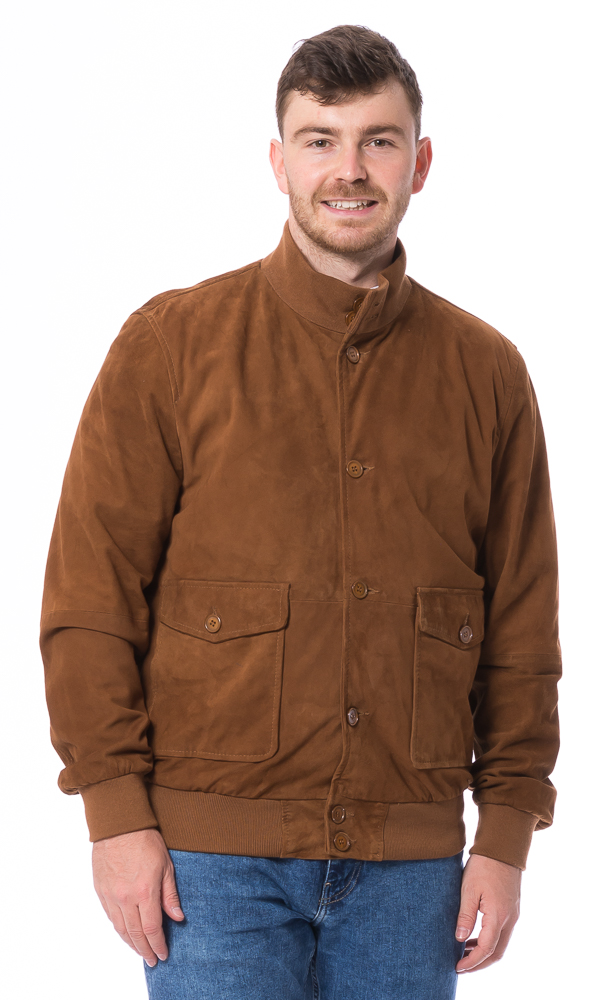 Matthäus cognac Leder Blouson für Herren von TRENDZONE