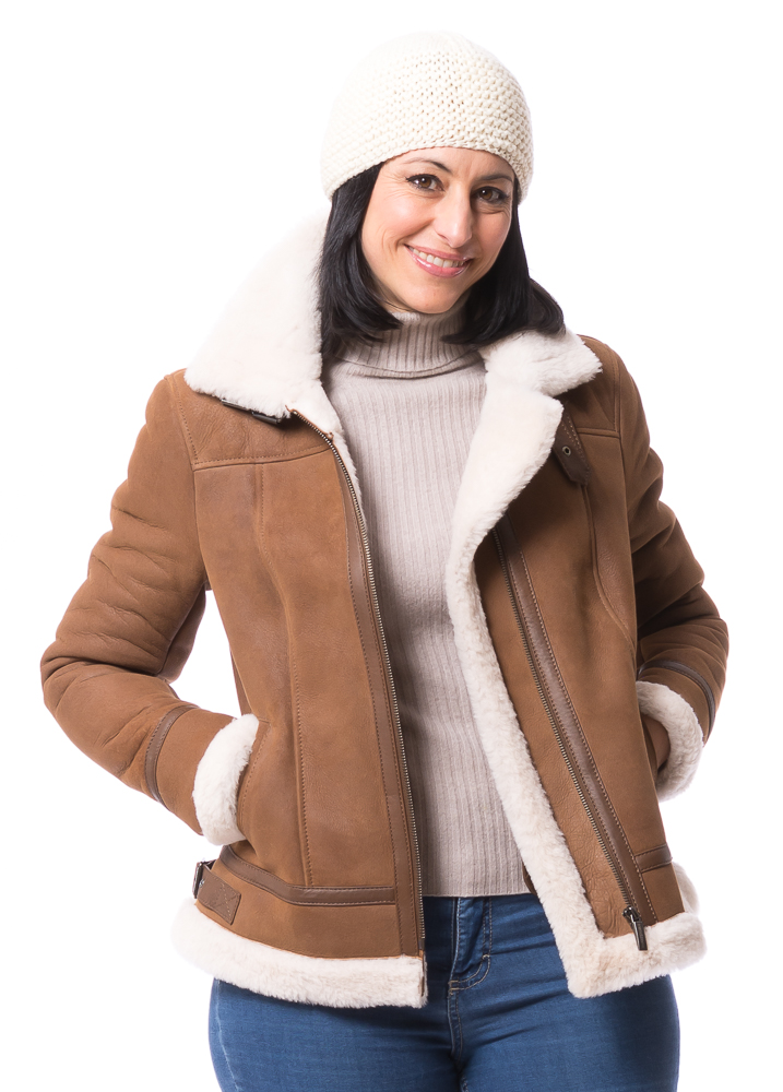 Ziska cognac Pilotenjacke für Damen von TRENDZONE