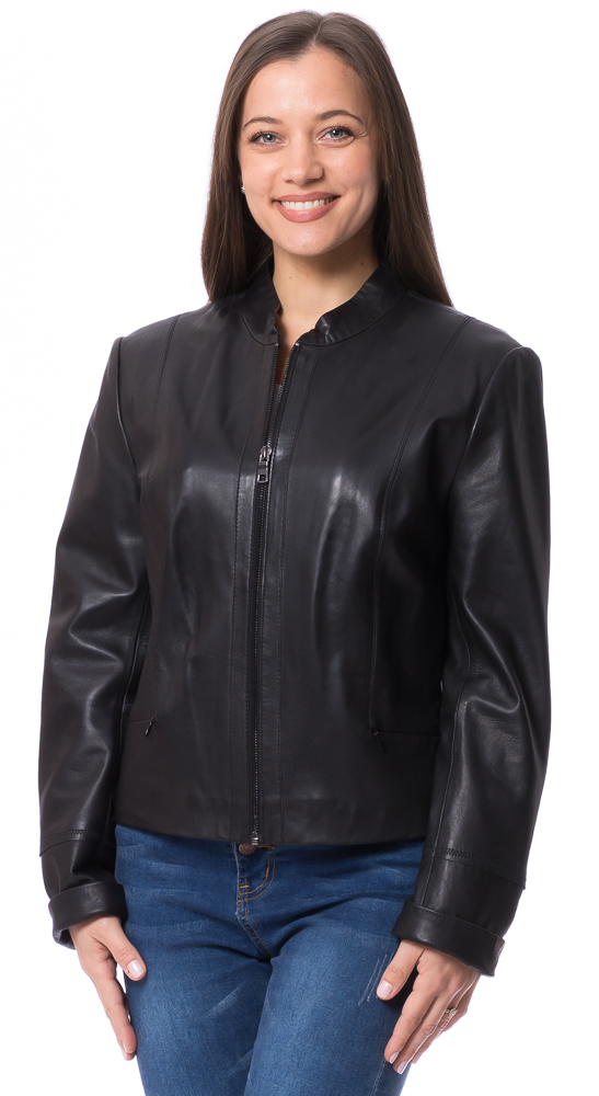 Eve A schwarz Lammnappaleder Jacke für Damen von TRENDZONE