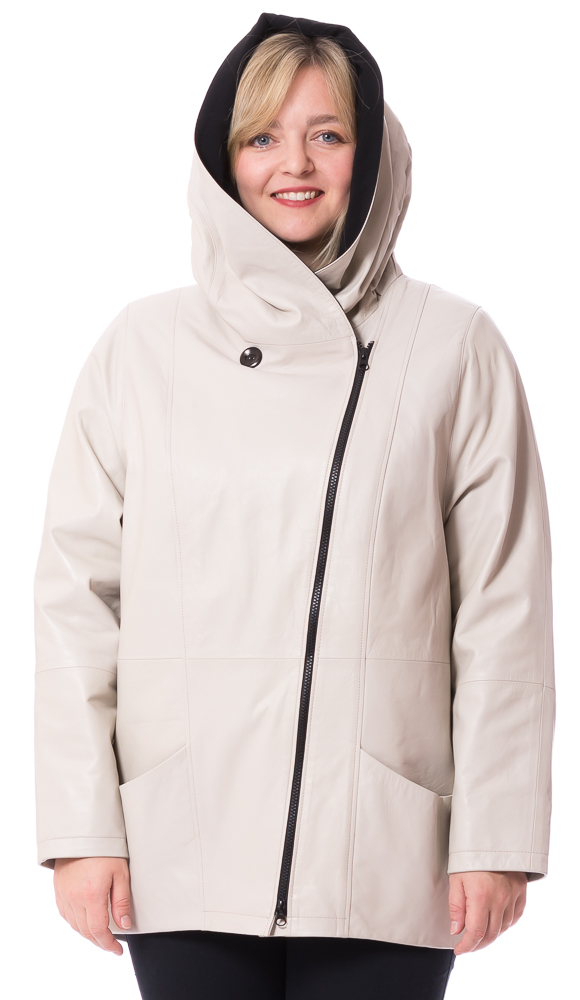 SR-1085 beige Kapuzenjacke für Damen von TRENDZONE