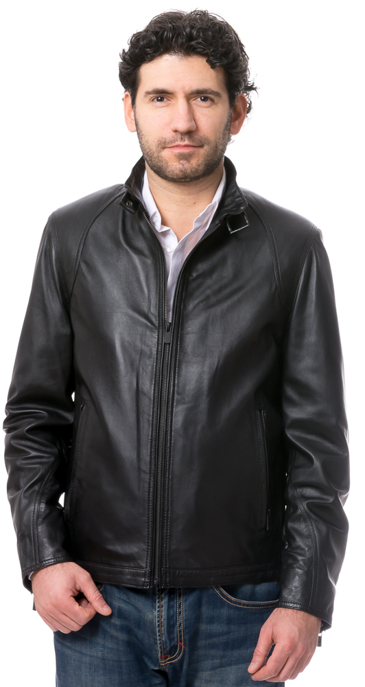 3236/LF Herren Lederjacke  schwarz von TRENDZONE