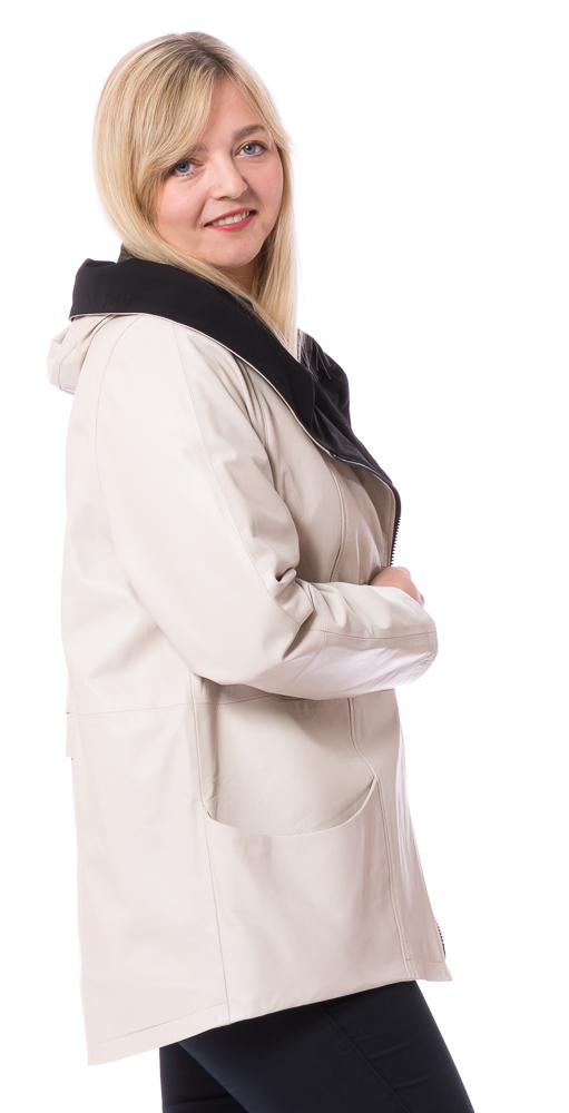 SR-1085 beige Kapuzenjacke für Damen von TRENDZONE