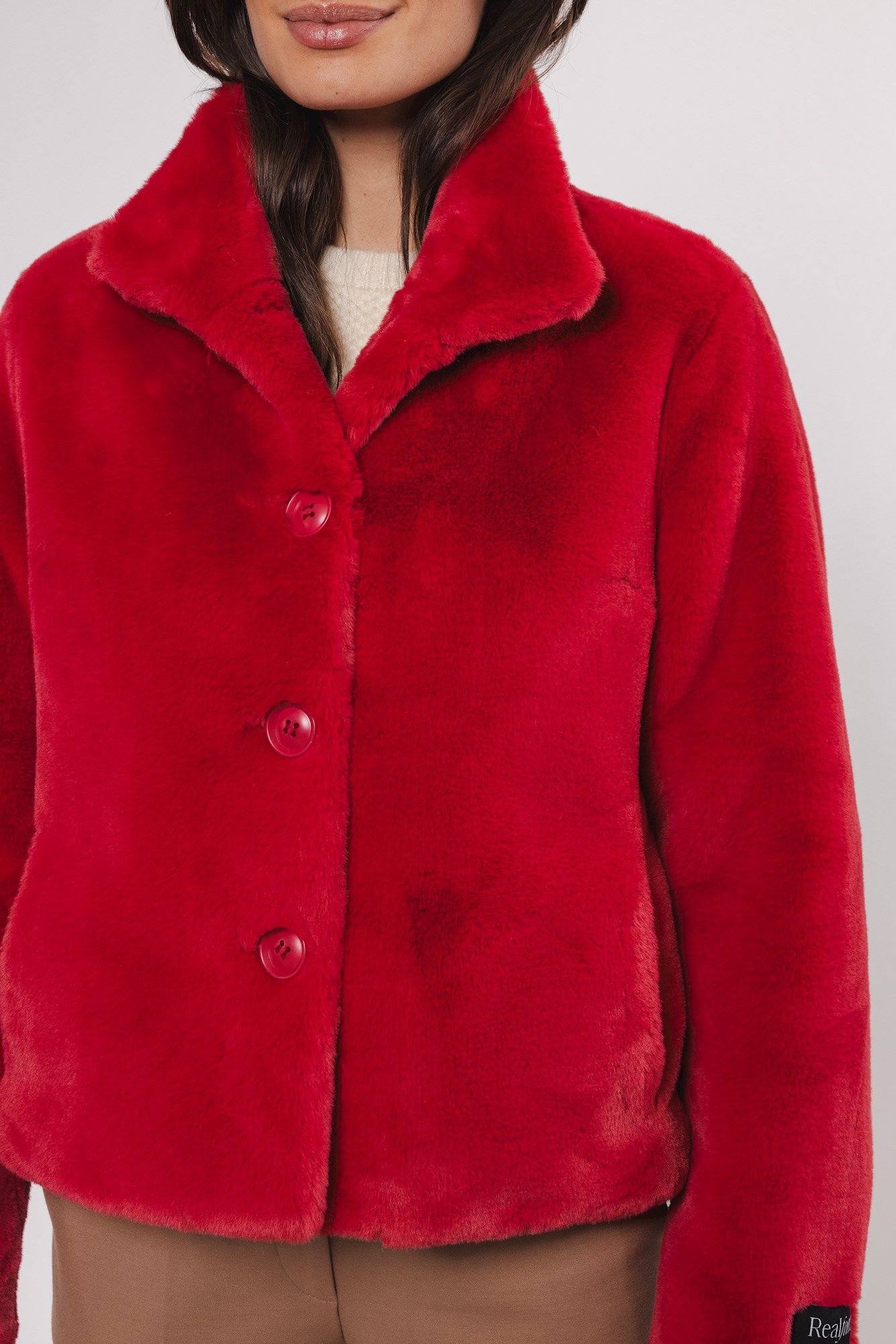 Vie red berry Fake Fur Jacke von RINO&PELLE  