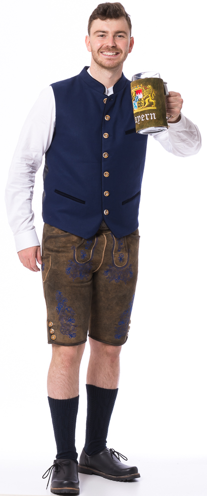 Bert braun antik kurze Leder Hose von TISCHER TRACHT