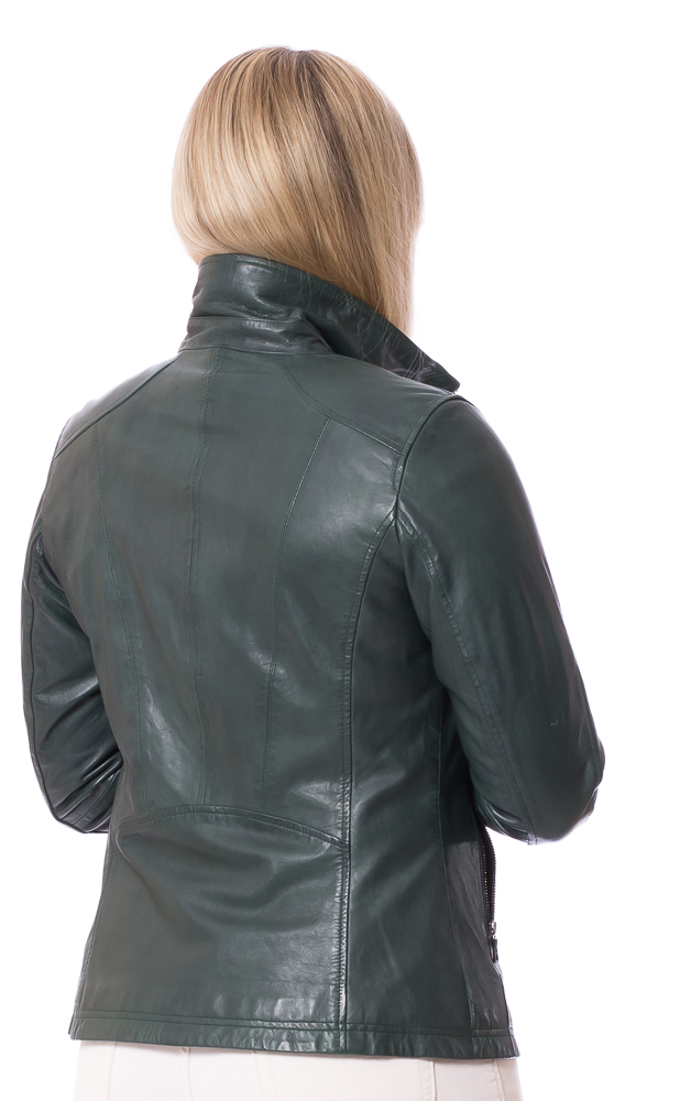 Natascha grüne Nappa Lederjacke für Damen von TRENDZONE