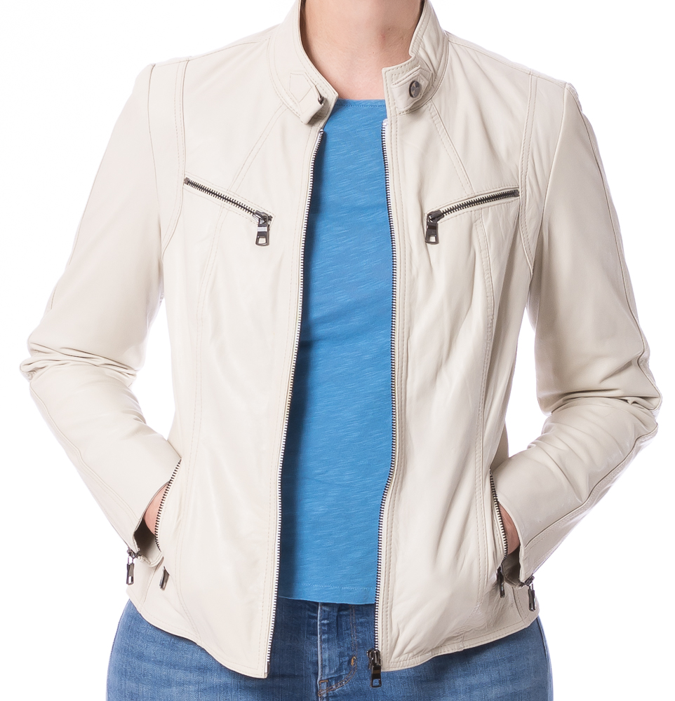 Stacy beige Damenlederjacke von TRENDZONE  