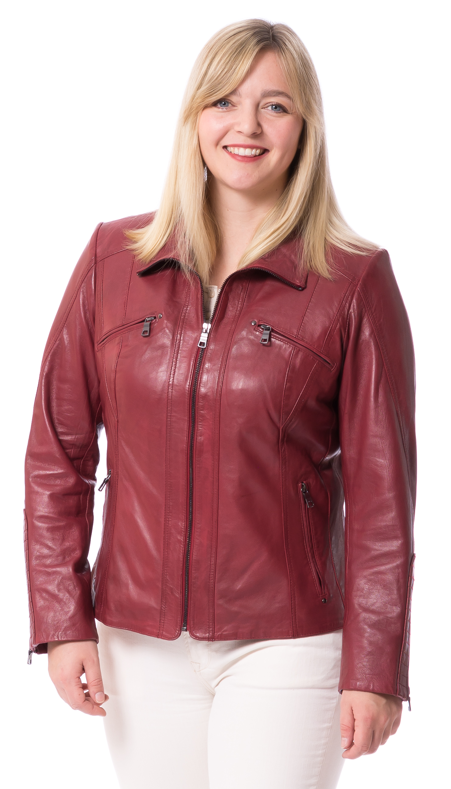 Day rot Leder-Jacke für Frauen von TRENDZONE 