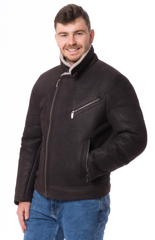 New Daytona braun Lammfell Jacke für Herren von TRENDZONE