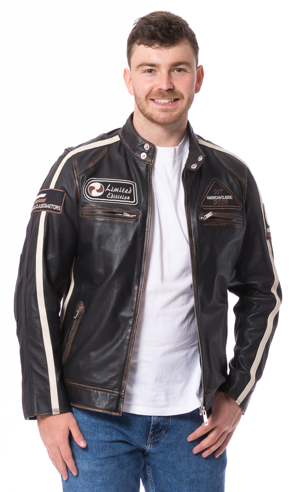 JLI antikbraune Herren Leder Jacke von TRENDZONE