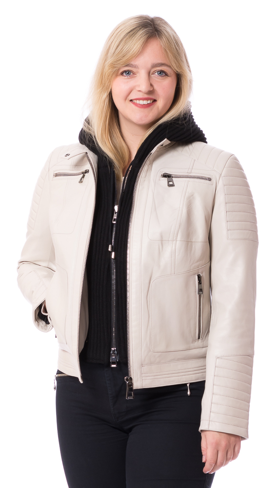 SR-1115 beige  Nappa Lederjacke schwarz von TRENDZONE 