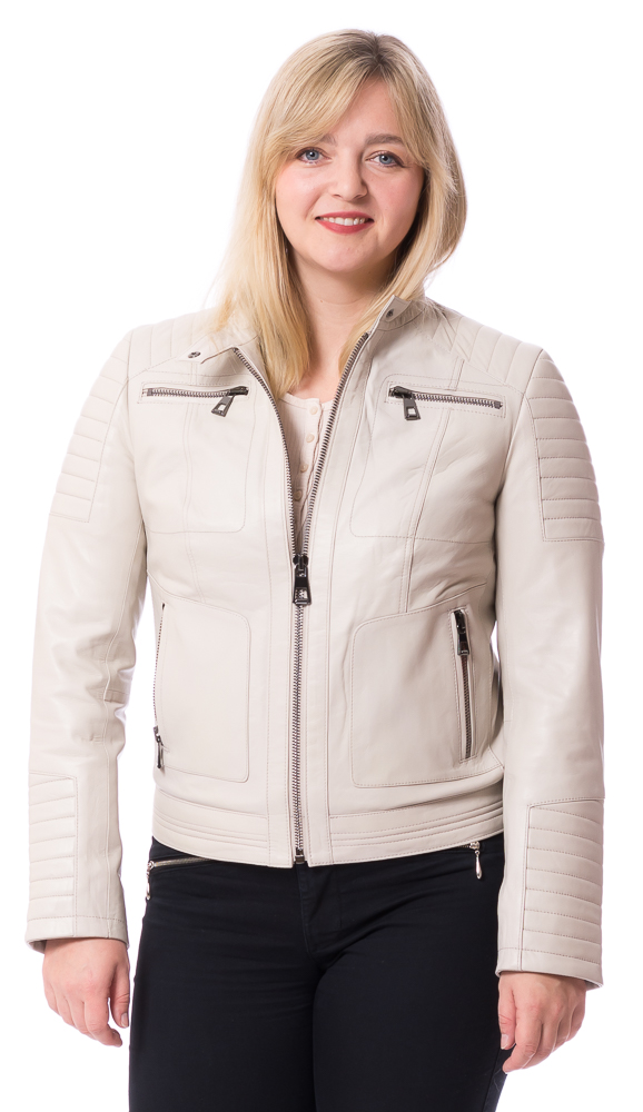 SR-1115 beige  Nappa Lederjacke schwarz von TRENDZONE 