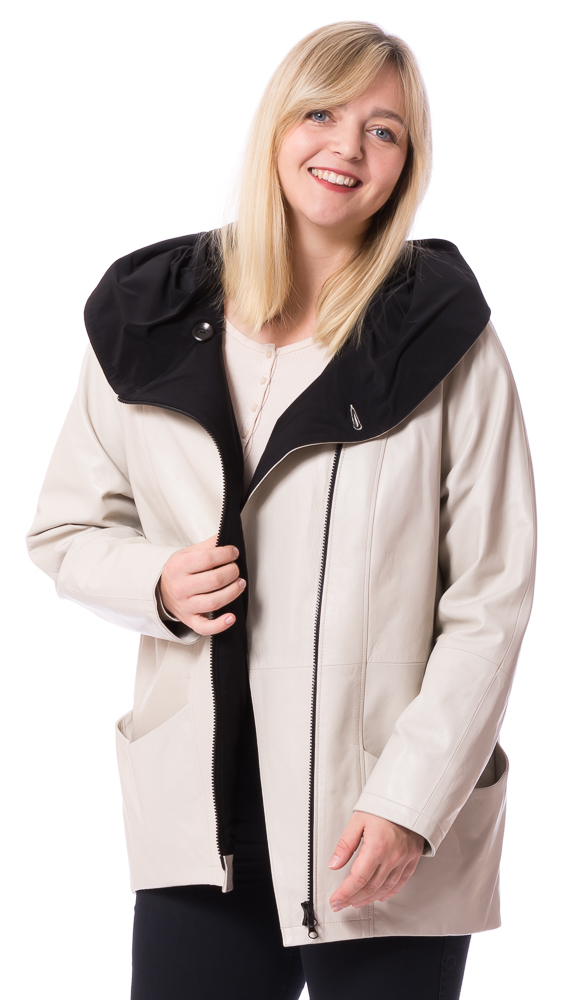 SR-1085 beige Kapuzenjacke für Damen von TRENDZONE