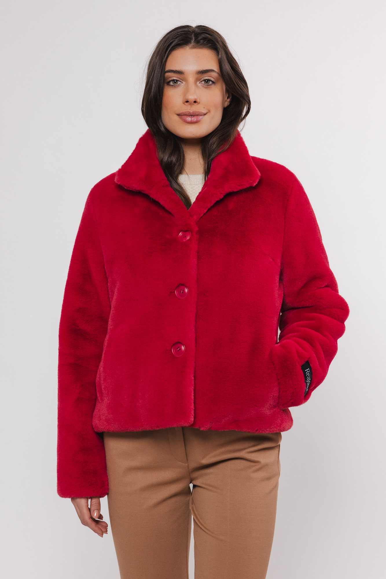 Vie red berry Fake Fur Jacke von RINO&PELLE  