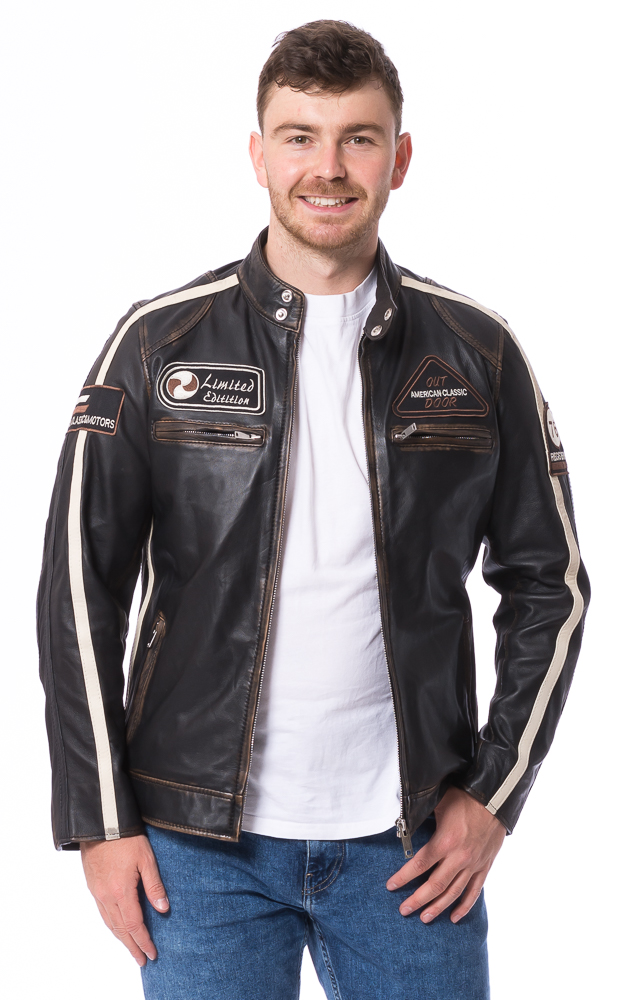 JLI antikbraune Herren Leder Jacke von TRENDZONE