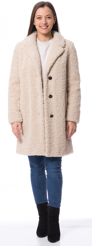 Diddi ivory beige Faux- Curly Lamb Kurzmantel von ROCKANDBLUE