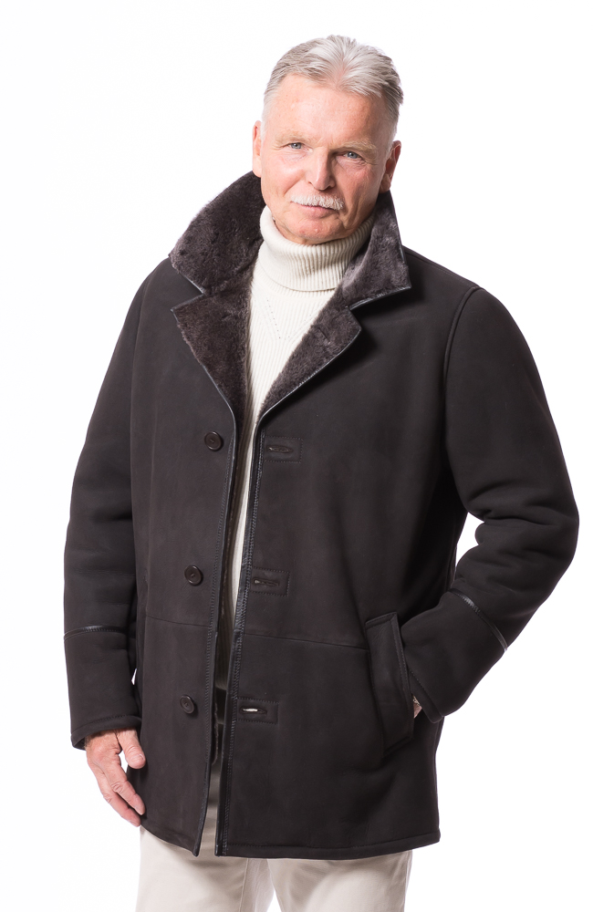 Kaiser braune Herren Lammfelljacke von TRENDZONE