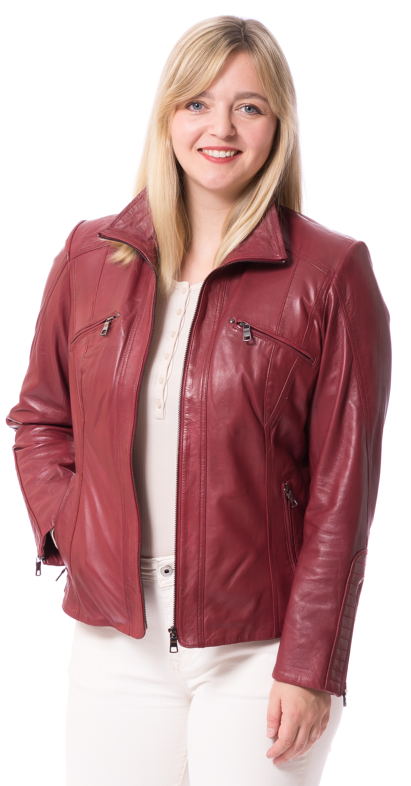 Day rot Leder-Jacke für Frauen von TRENDZONE 