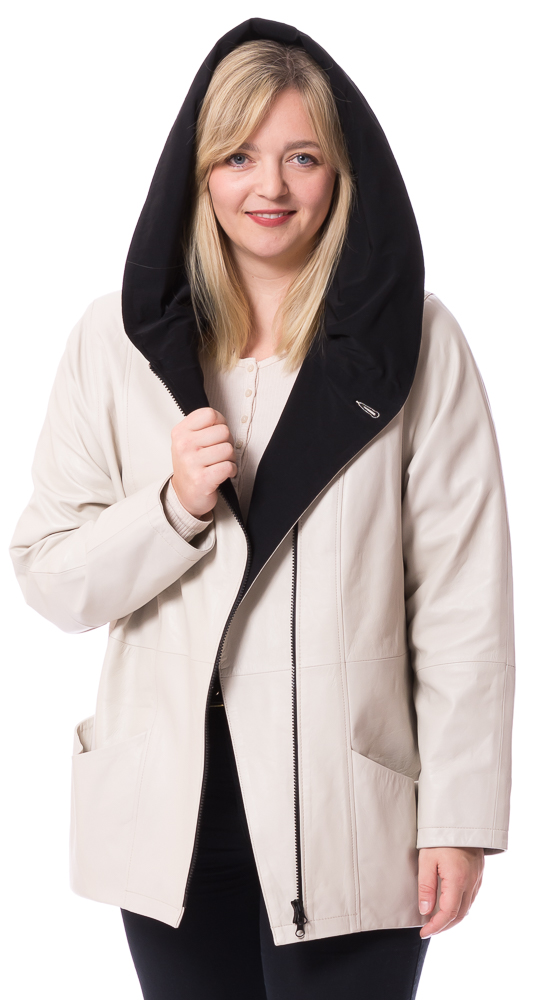 SR-1085 beige Kapuzenjacke für Damen von TRENDZONE