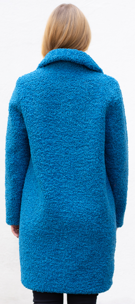 Diddi wave blue Faux Curly Lamb Kurzmantel von ROCKANDBLUE