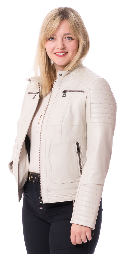 SR-1115 beige  Nappa Lederjacke schwarz von TRENDZONE 