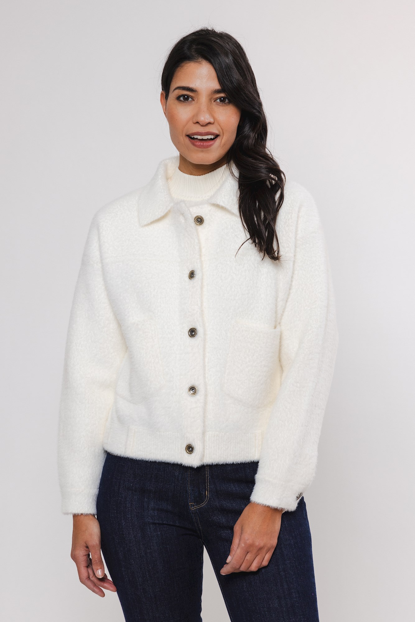 Bubbly snow white Webpelz Jacke von RINO&PELLE