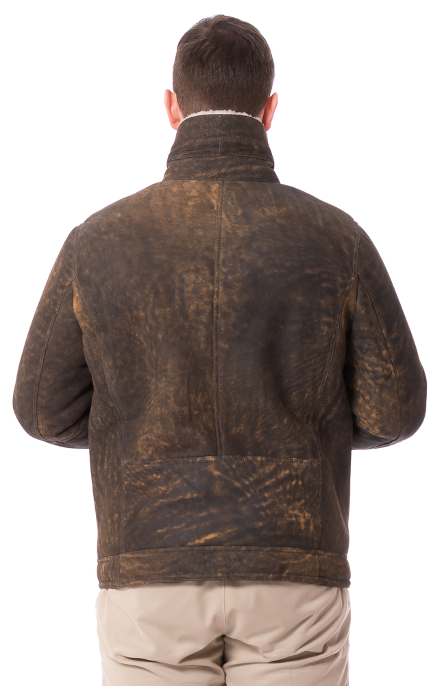 Bozen antikbraune Herren Lammfelljacke von TRENDZONE 