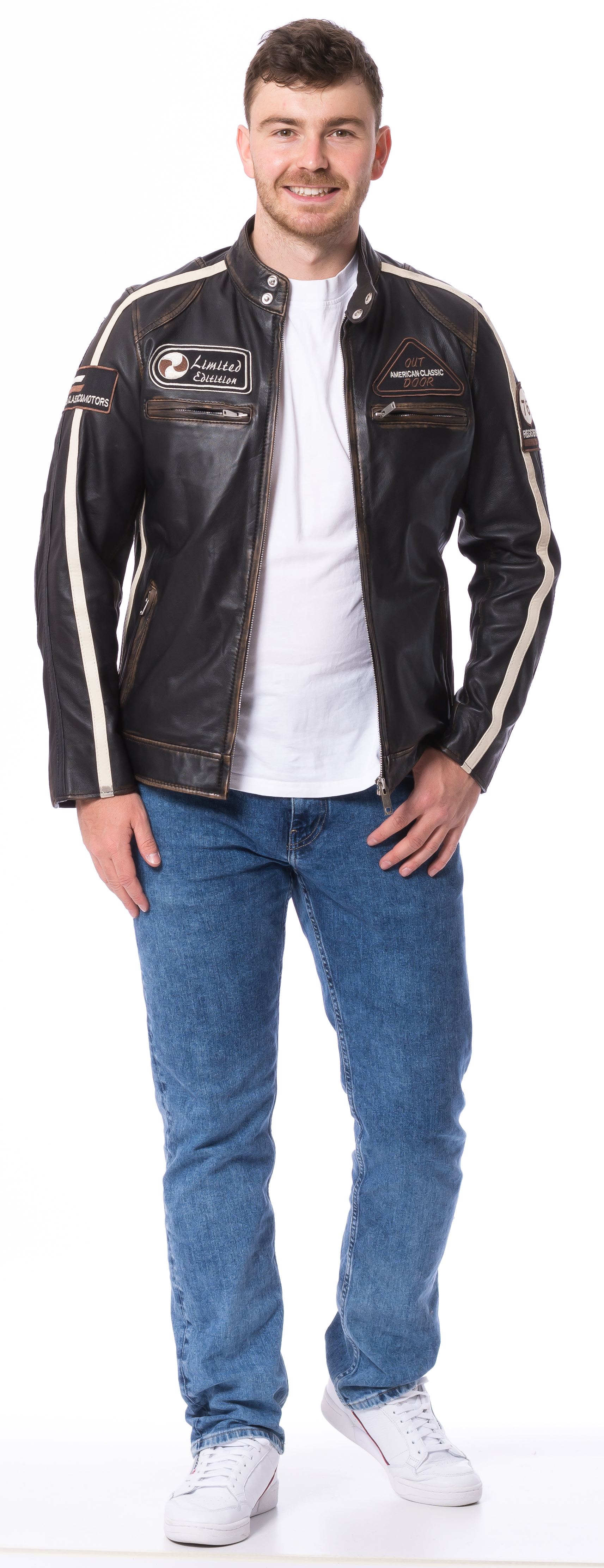 JLI antikbraune Herren Leder Jacke von TRENDZONE