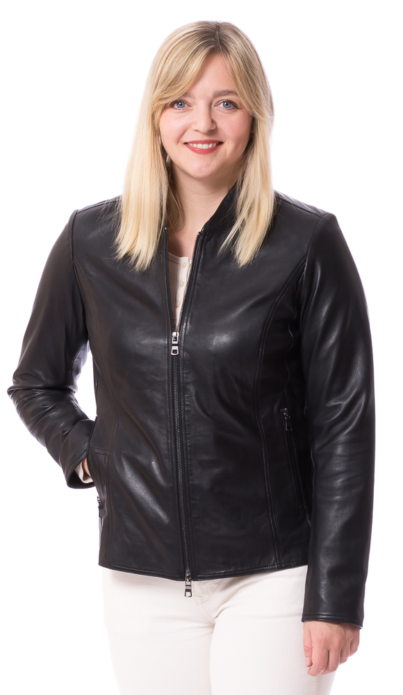 Natascha schwarze Nappaleder Jacke für Frauen von TRENDZONE